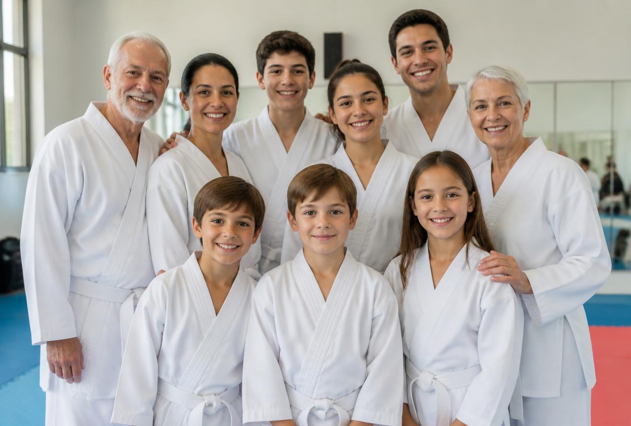 Teens in a Arvada martial arts class improving focus, discipline, and listening skills through taekwondo training